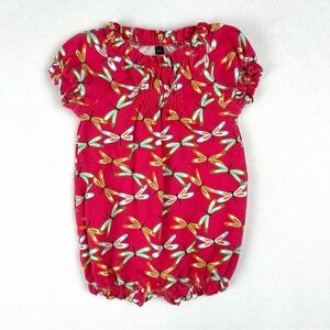 Tea Collection Floral Romper Onesie 3/6M Dragonflies
